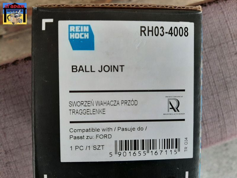 Шаровая нижняя FORD TRANSIT, TRANSIT CONNECT 2000- (1.8-3.2D) RH03-4008 фото